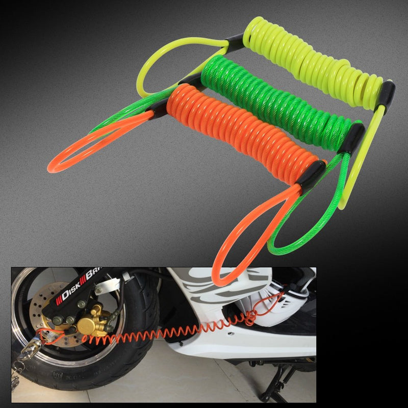 [Australia - AusPower] - VGEBY Motorcycle Bike Alarm Disc Lock Antitheft Security Spring Reminder Coil Cable (Color : Orange) 