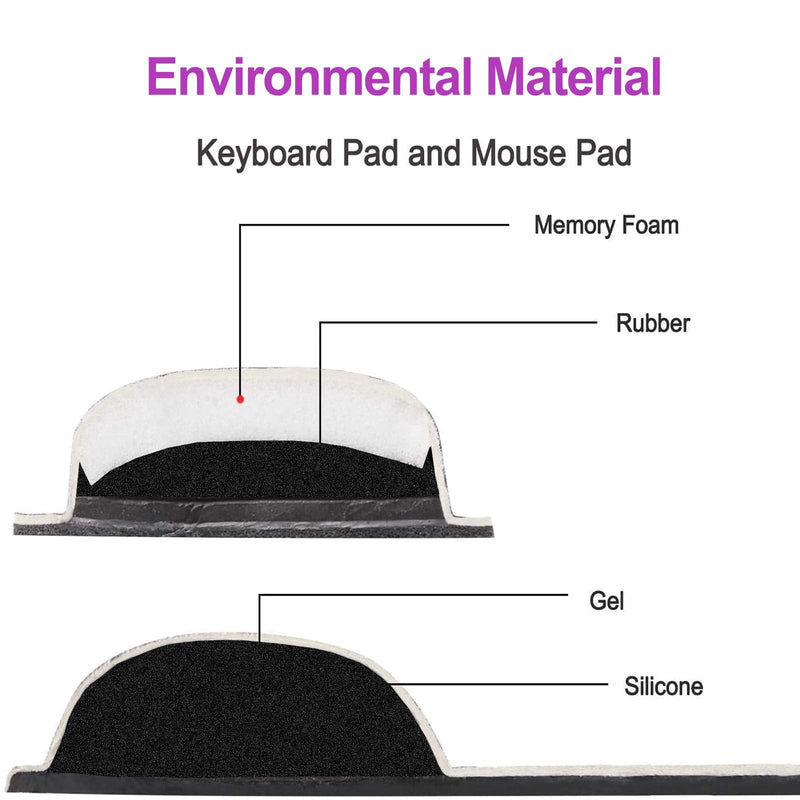 [Australia - AusPower] - ArtSo Keyboard Wrist Rest and Mouse Pad with Wrist Support, Ergonomic Mouse Pad, Durable & Comfortable & Lightweight for Easy Typing Pain Relief, Memory Foam Keyboard Mousepad Set, Purple Marble 