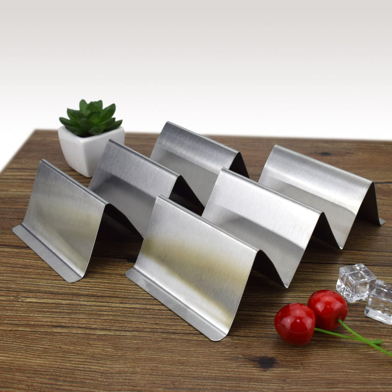 [Australia - AusPower] - Taco Holder Stainless Steel Taco Stand with Handle Taco Holders Rack Trays for 3 Tacos Oven Grill and Dishwasher Safe Set of 2 