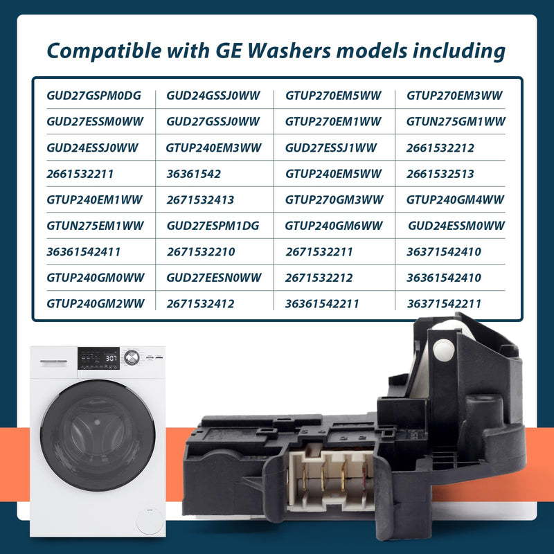 [Australia - AusPower] - WH44x10288 Washer Lid Lock Switch Compatible with GE Washers, WH44X10288 Door Latch for 2671532211 36371542410 GTUP240GM0WW etc most models, Parts for 1974376 ES10288 PS3496878 AP5270191 