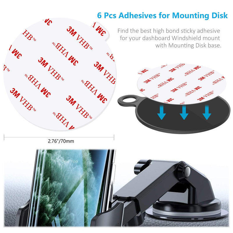 [Australia - AusPower] - Very High Bond Sticky Adhesive for Dashboard Pad Mounting Disk, AZXYI 6pcs Car Sticky Adhesive Replacement, Double Sided Stickers Adhesive for Suction Cup Dashboard Disc, GPS, Windshield, Dash Cam 