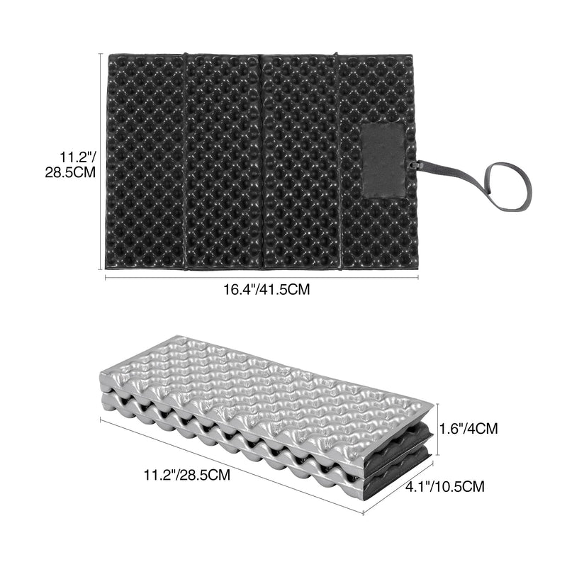 [Australia - AusPower] - REDCAMP Foam Backpacking Sit Pad, 1/2/4PCS Ultralight Hiking Seat Pad for Outdoor Camping Stadium, Black/Grey/Blue Black-2pcs 