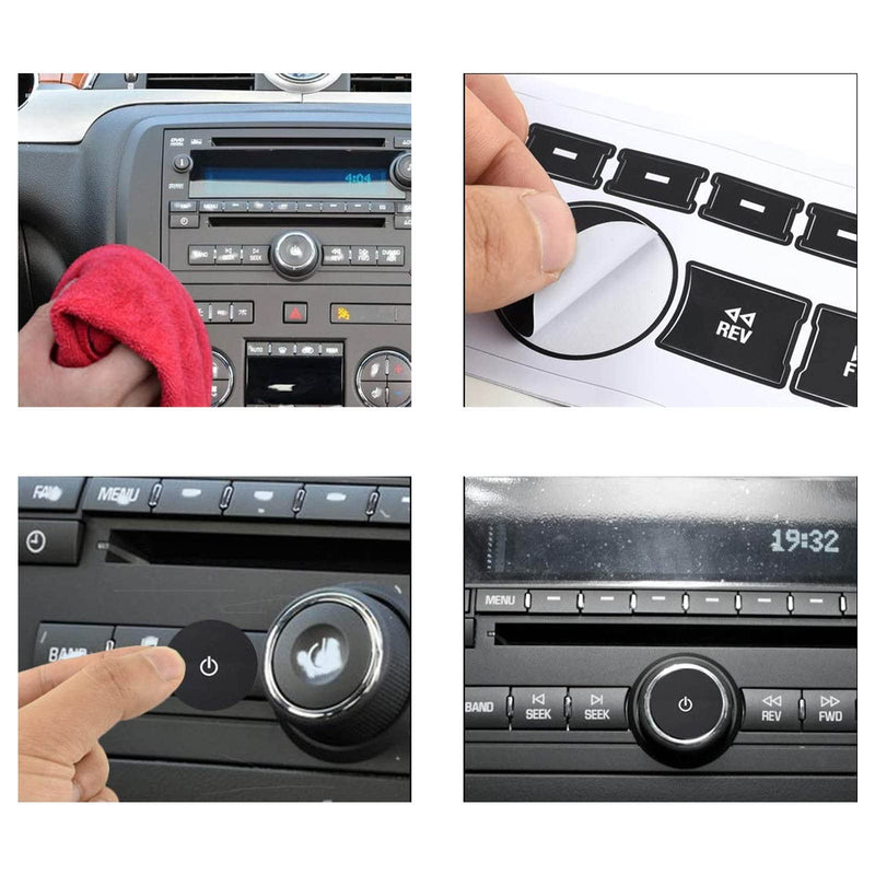 [Australia - AusPower] - GLEEMAX 6pcs AC Dash Button Decal + Radio Button Repair Kit Stickers, Decal Replacement for 2007-2015 GM Vehicles Car SUV Van Truck Chevy Accessories 6 