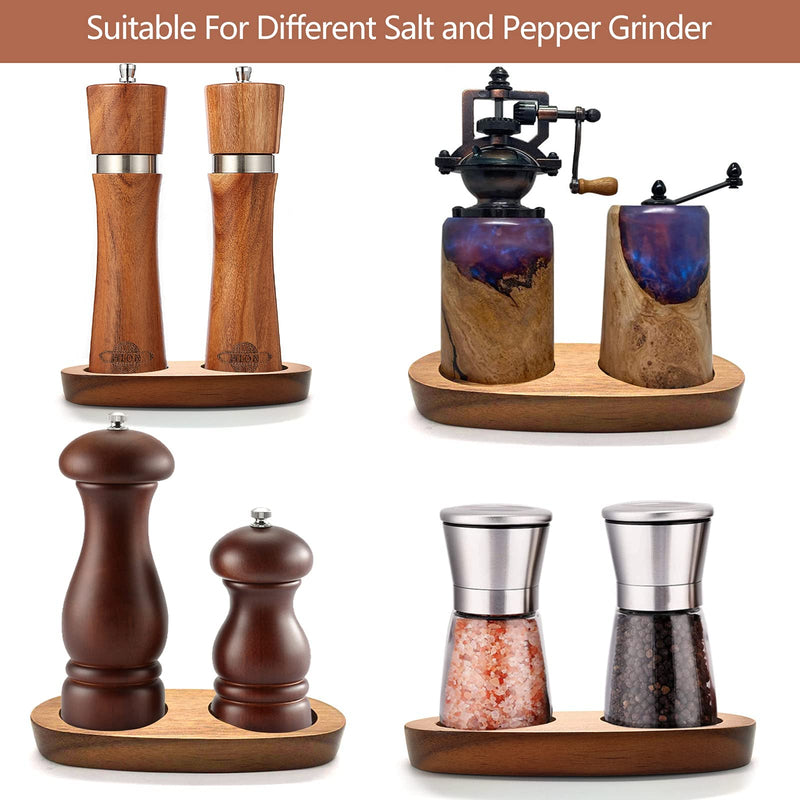 [Australia - AusPower] - Salt and Pepper Mill Tray,Acacia Wood Tray, Salt & Pepper Grinder Accessories（Inner Dia 5.8cm）fit many Mills & Shakers Wooden Tray(Inner Dia 5.8cm) 