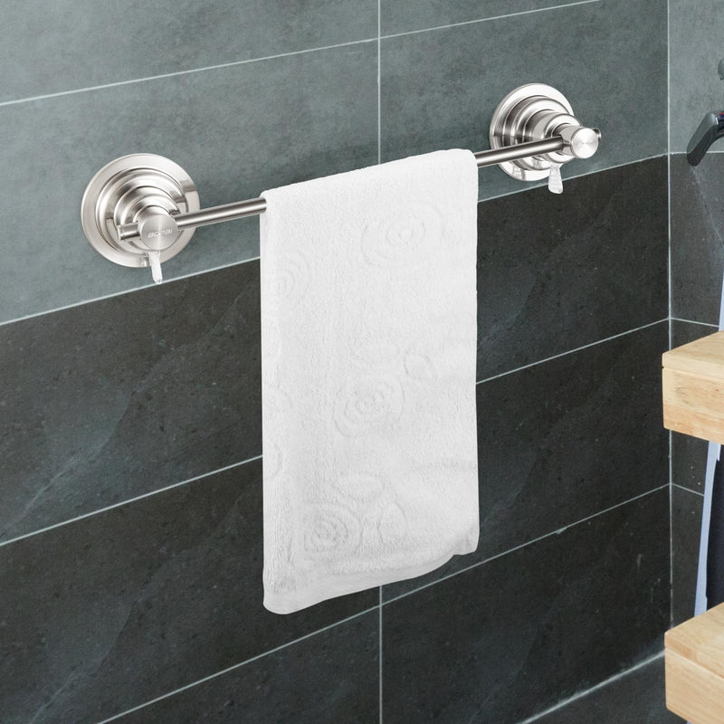 [Australia - AusPower] - Extendable Suction Cup Towel Bar 17-28.5", Brushed Nickel 