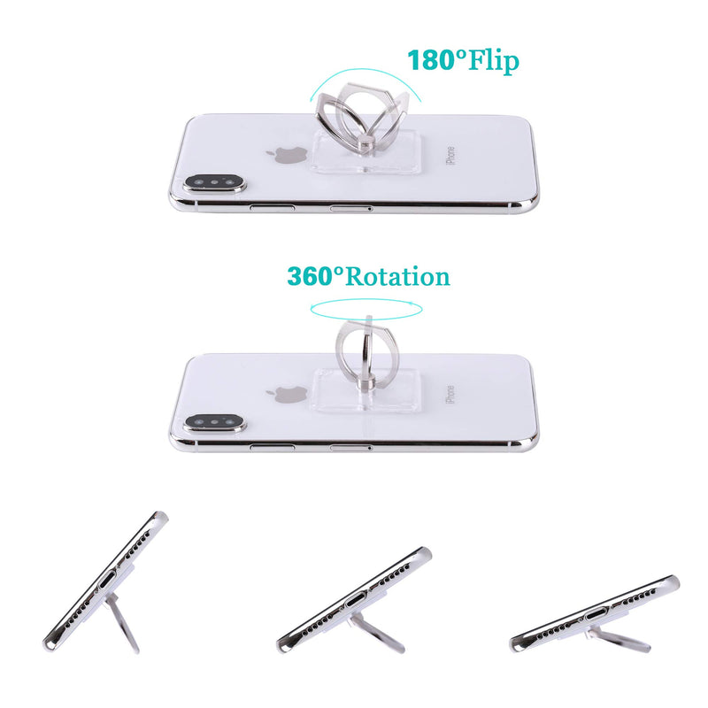 [Australia - AusPower] - Cell Phone Ring Holder Stand Transparent Finger Grip Loop 2 Rose Gold 2 Silver (Round) 