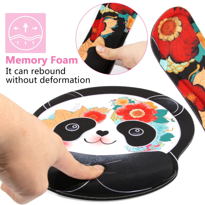 [Australia - AusPower] - Keyboard Wrist Rest and Mouse pad, Ergonomic Design, Anti-Slip, Memory Foam(Panda) - BILLION FUN FORMULA cute panda 