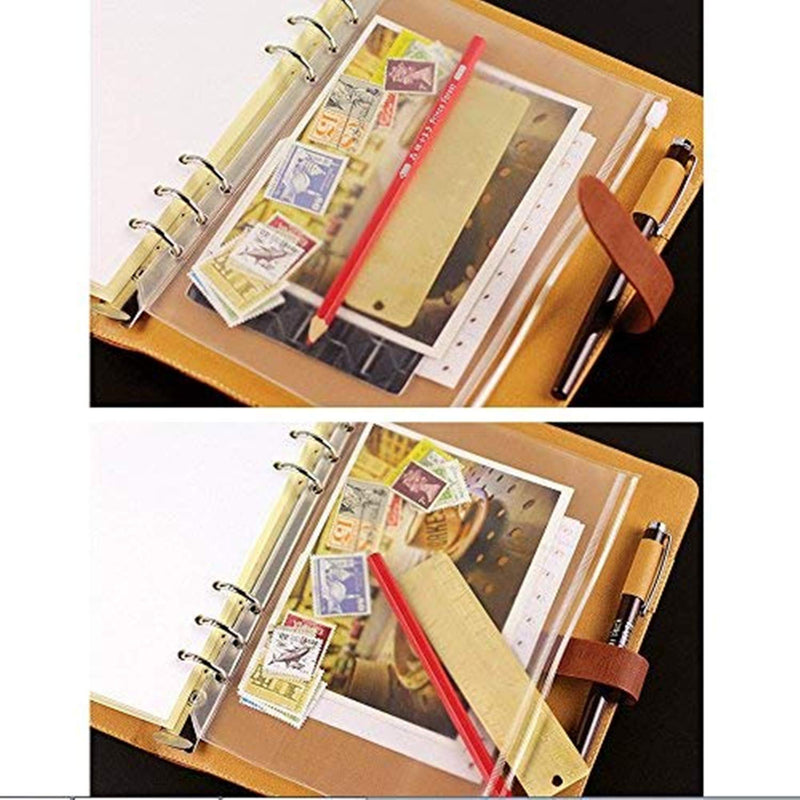 [Australia - AusPower] - LONG TAO 12 Pcs A5 6 Holes Loose Leaf Notebook Refills Filler Organizer 6 Pcs Zipper Bag and 6 Pcs Business Card Refill Page Included 