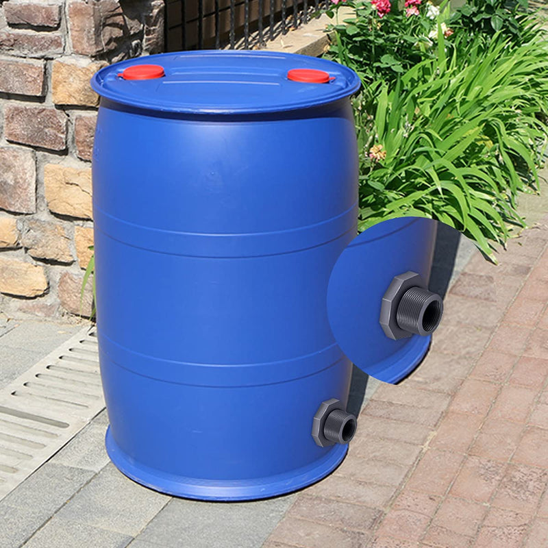 [Australia - AusPower] - Tnuocke 4PCS PVC Bulkhead Fitting 3/4 Inch with Plugs,water Pipe Connector,(21-38mm)Hose Clamps Kit,Water Tank Connector Adapter,Thru-Bulk Pipe Fitting for Rain Barrels,Water Tanks,Pools(Grey)H-07 4Pcs 3/4inch kit 