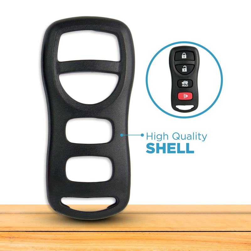 [Australia - AusPower] - Keyless2Go Replacement for New Shell Case and 4 Button Pad for Remote Key Fob with FCC KBRASTU15 - Shell ONLY (2 Pack) 