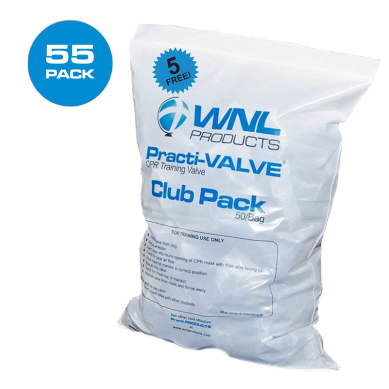 [Australia - AusPower] - WNL Products 5000TV-CP Practi-Valve CPR Training Valve Fits All WNL Adult Child and Infant Training Masks (55 Valves) 55 