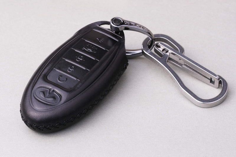 [Australia - AusPower] - Cadtealir Calfskin Genuine Leather Key fob Cover case Holder for Infiniti Infinity g35 qx56 fx35 q50 g37 m35 qx60 i35 qx80 q60 qx30 