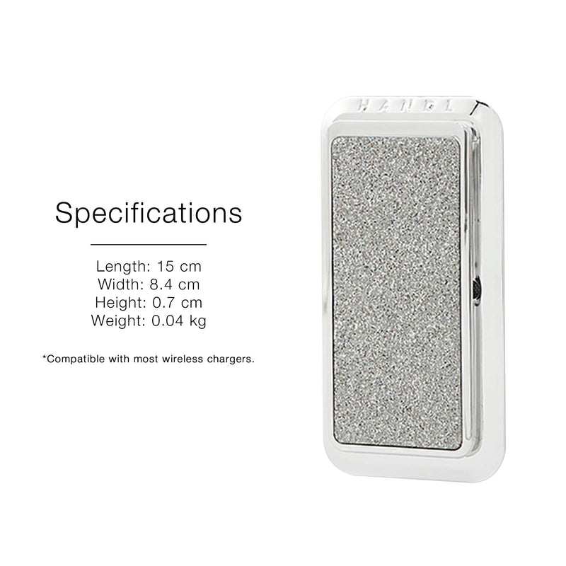 [Australia - AusPower] - HANDL New York Silver Glitter HANDLstick Silver Glitter Grip and Stand for Smartphone 