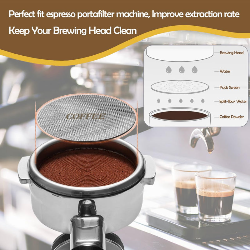 [Australia - AusPower] - Puck Screen 53.5mm Reusable Puck Screen for Espresso Portafilter, 1.7mm Thickness 150Î¼m 316 Stainless Steel Screen Filter Basket Compatible with Espresso Machine 