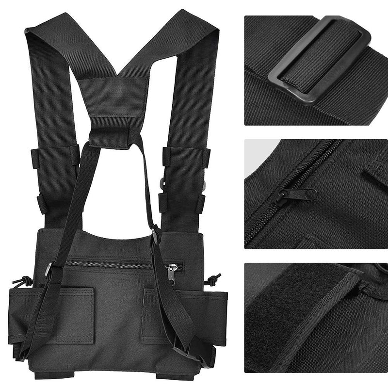 [Australia - AusPower] - Radio Chest Harness Chest Front Pack Pouch Holster Vest Rig For Two Way Radio Walkie Talkie Harness Bag Pocket Pack Holster Two Way Radio Rescue Essentials Walkie-talkie Backpack Bag Backpack Holster 
