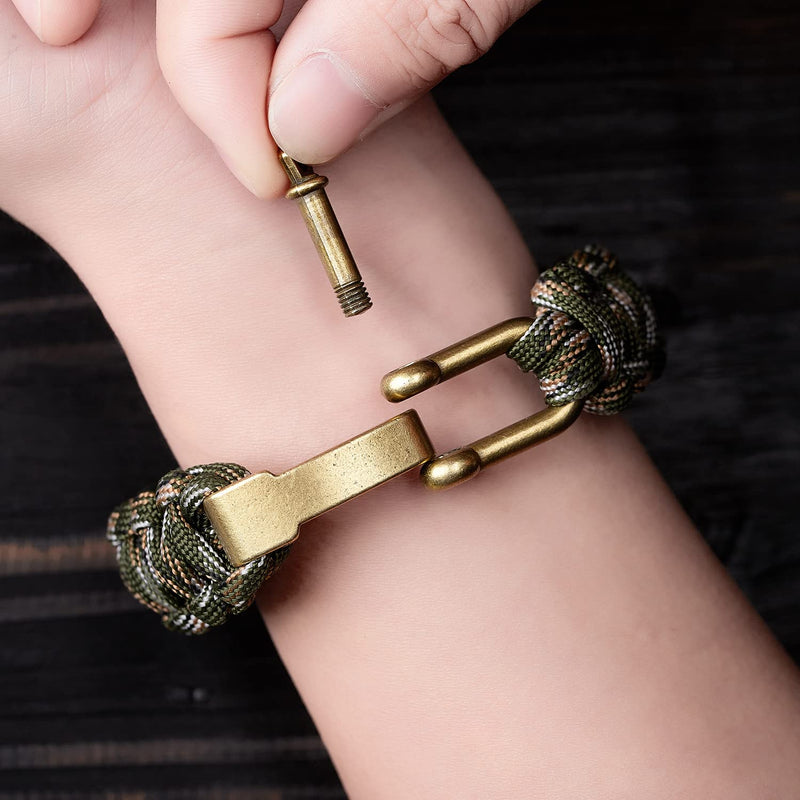 [Australia - AusPower] - Paracord Bracelet Men-Tactical Survival Bracelet with Bronze American Flag-3 Kinds of Adjustable Multipurpose Bracelets 