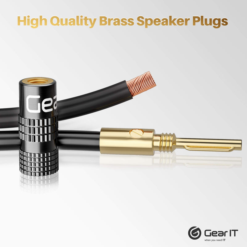 [Australia - AusPower] - GearIT Banana Plugs for Speaker Wire (6 Pairs, 12 Pieces), Pin Plug Closed Screw Type, 24K Gold Plated Connectors, Banana Pins (Support 12 AWG to 20 AWG Wires) 