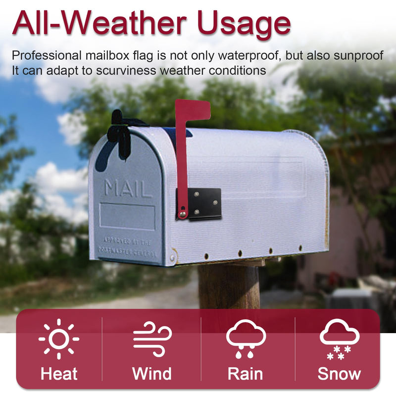 [Australia - AusPower] - Reagia Professional Mailbox Flag, Durable Galvanized Steel Mailbox Replacement Flag Kit, Easy Installation, No Tools Required Stick On Mailbox Flag, Mailbox Red Flag for Wall & Post Mount Mailboxes 