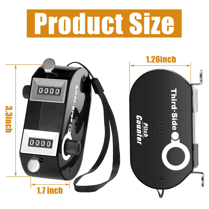 [Australia - AusPower] - Flutesan 2 Pieces Black Dual Pitch Counter Tally Click Counter Score Tracker Digital Counter Umpire Baseball Pitch Counter Clicker Handheld Pocket Score Keeper to Avoid Violating League Rules 