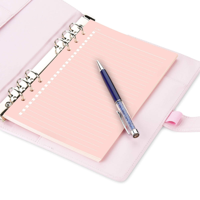 [Australia - AusPower] - Bluecell 2 Packs A5 Planner Refill Paper, 6-Holes Loose-Leaf Binder Paper for A5 Size 6-Rings Notebook Binder Journal Planner (Pink Refill Papers, A5) Pink Refill Papers 