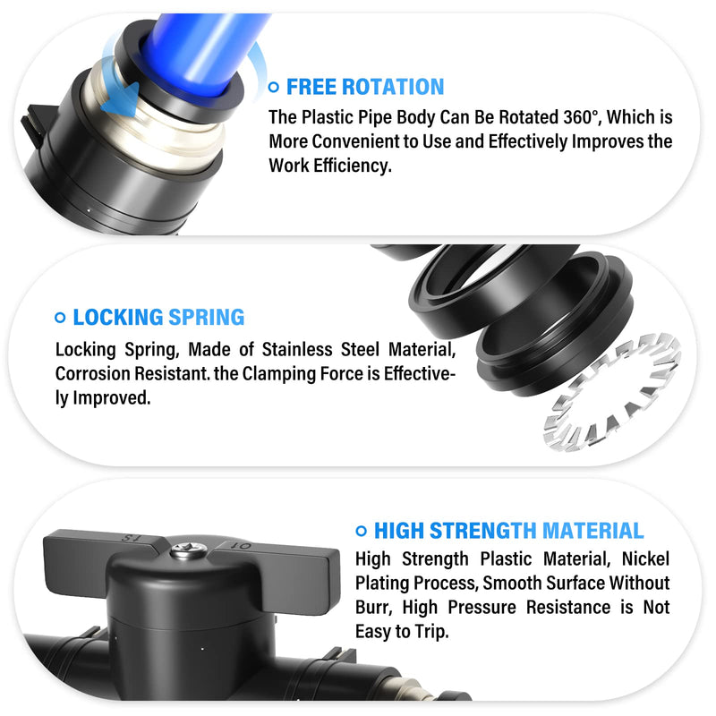 [Australia - AusPower] - TAILONZ PNEUMATIC BVU-1/4 OD Ball Valve Air Flow Control Valve Push to Connect Fitting（Pack of 1） 1/4 Inch 