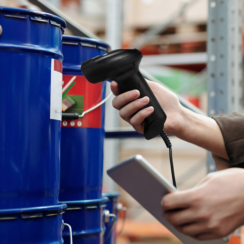 [Australia - AusPower] - NetumScan Handheld USB 1D Barcode Scanner with Stand, Wired CCD Bar Code Reader for POS System Sensing, Store, Supermarket, Warehouse 