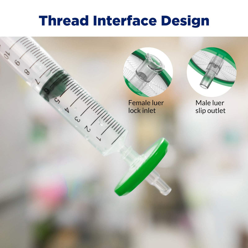 [Australia - AusPower] - 10 Pack Syringe Filter Sterile PES Hydrophilic Filtration 0.22um Pore Size, 33mm Membrane Diameter Sterile PES Membrane Individually Packed by Membrane Solutions 10 