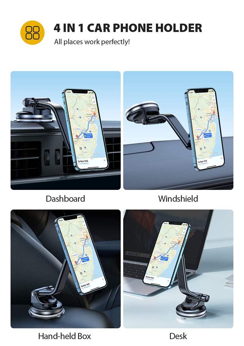 [Australia - AusPower] - VICSEED Magnetic Phone Holder for Car [Strong Suction & Magnet] Car Phone Mount [Won't Block View & Air Vent] Dashboard Windshield Car Mount for Phone Compatible with iPhone 13 Pro Max All Phone 