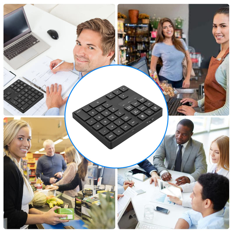 [Australia - AusPower] - Wireless Number Pad, RaceGT Numeric Keypad Ultra-Silent Rechargeable 2.4G 35 Keys for Laptop,Desktop,PC, Notebook 