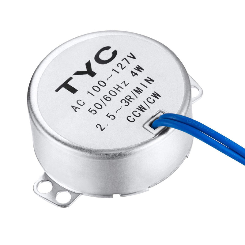 [Australia - AusPower] - 6PCS Turntable motor Synchronous Synchron Motor 50/60Hz AC 100~127V CCW/CW 4W 2.5-3RPM/MIN CCW/CW with 7mm Flexible Coupling Connector For Cup Turner,Hand-Made, School Project, Model (2.5-3RPM) 