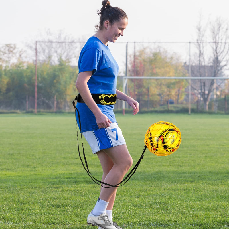 [Australia - AusPower] - Civaner 2 Pcs Soccer Kick Throw Trainer Adjustable Waist Belt Soccer Return Trainer Net for Kids Adults Soccer Ball Net Kicker Solo Soccer Kick Practice Training Aid (Fits Ball Size 3, 4, 5) 