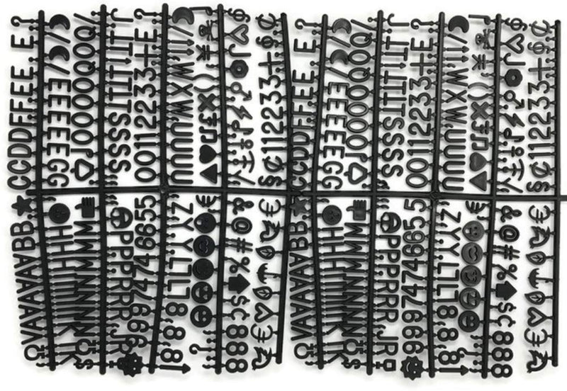 [Australia - AusPower] - Black Letter Set for Changeable Felt Letter Boards, 3/4" 460 Characters (Includes Letters, Symbols / Emojis, Numbers, Punctuation) & Burlap Storage Bag (Black) Black 
