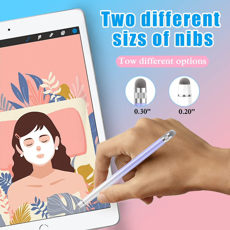 [Australia - AusPower] - 2PCS Stylus Pens for Touch Screens, Stylus Pen for iPhone/iPad/Tablet Android/Microsoft Surface, Compatible with All Touch Screens(White Pink/White Purple) A-White Pink / White Purple 