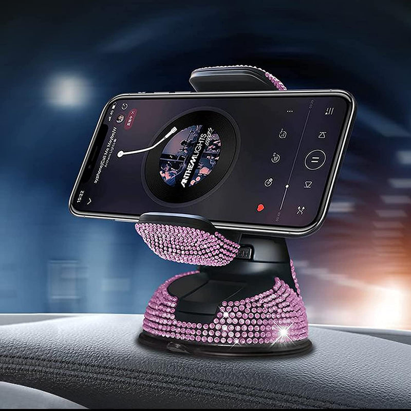 [Australia - AusPower] - HUOTO Bling Car Phone Mount,Dashboard Windshield Car Phone Holder Air Vent Hands Free Clip Holder Compatible iPhone 12 11 pro/11 pro max/XS/XR/X/8/7,Galaxy, Moto and More (Black) Black 