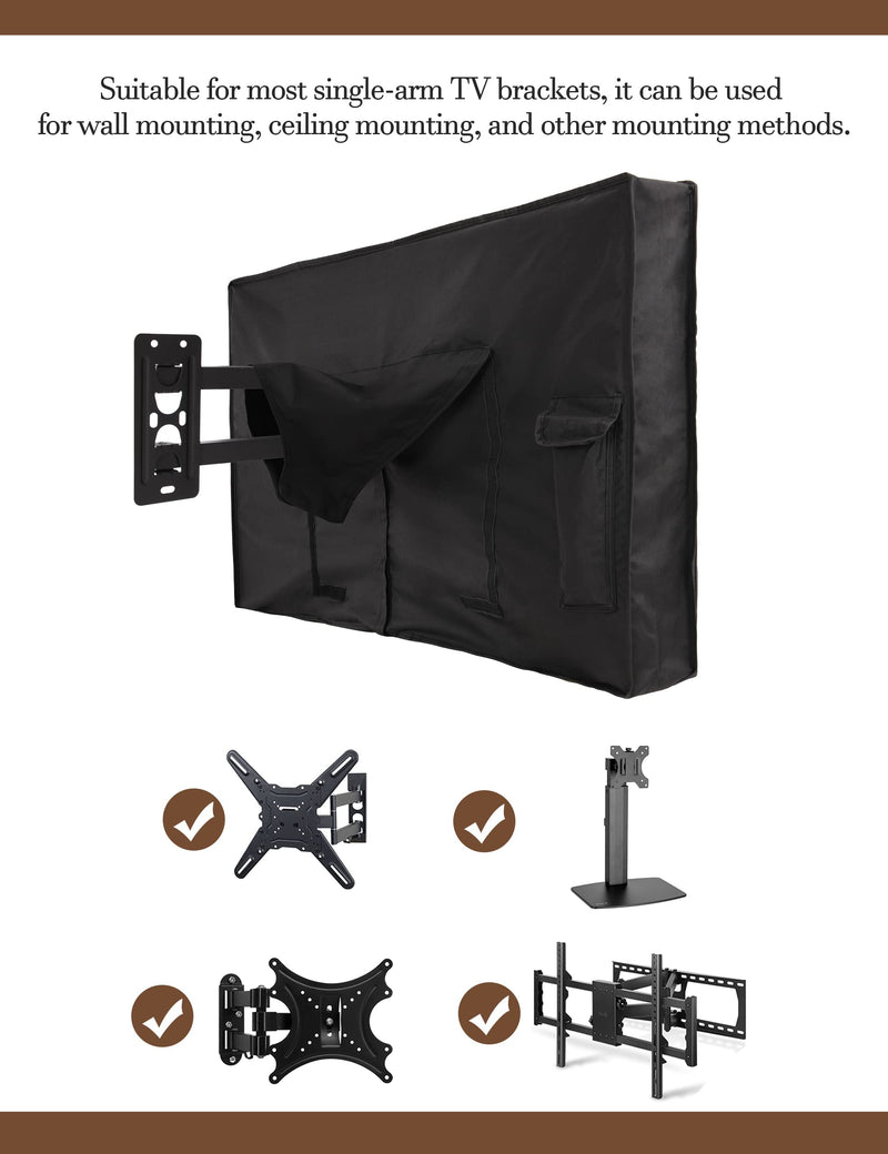 [Australia - AusPower] - iBirdie Outdoor Waterproof and Weatherproof TV Cover with Zipper flap for 28 to 32 inch Outside Flat Screen TV - 600D Fabric Protector Size 29''W x 19''H x 5.5''D for 28'' - 32'' LCD LED 28-32 inches Black 