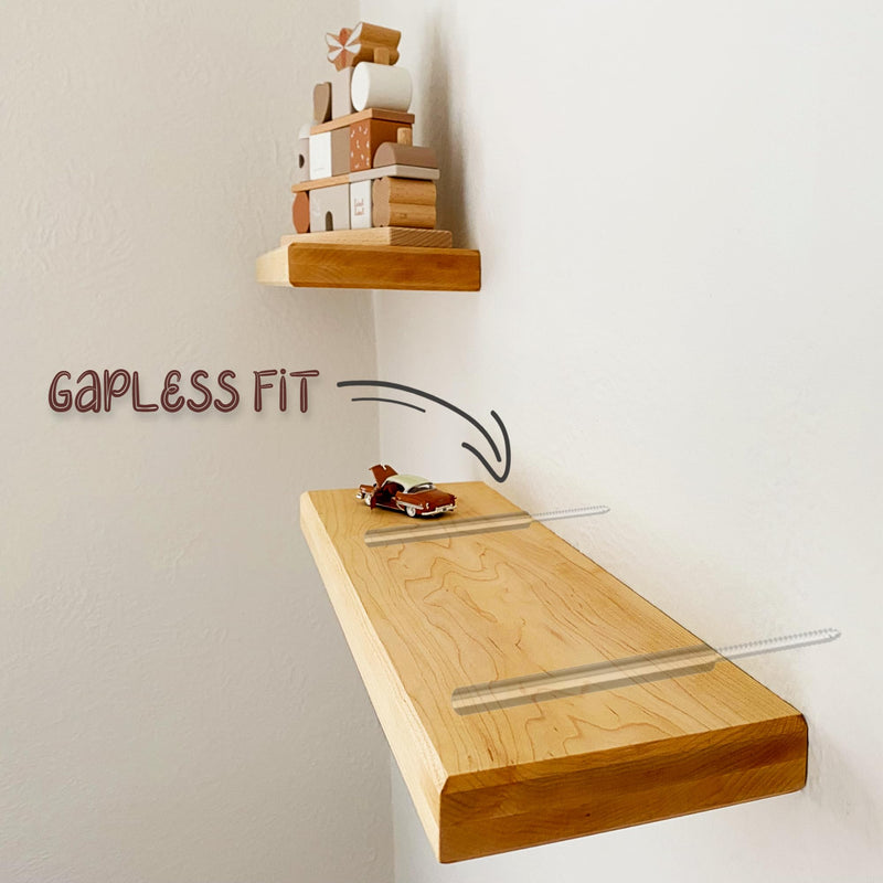 [Australia - AusPower] - Floating Shelf Hidden Bracket 5" (4 PCS) - Hidden Supports for Wooden Floating Shelves - Drywall Mount or Stud Mount with Included Drill Guide and Steel Hardware 