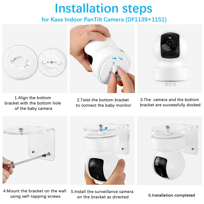[Australia - AusPower] - TIUIHU Wall Mount Compatible with TP-Link Tapo C210/ C200 and Kasa Indoor Pan/Tilt Smart Security Camera Bracket/Holder for Home/Apartment 