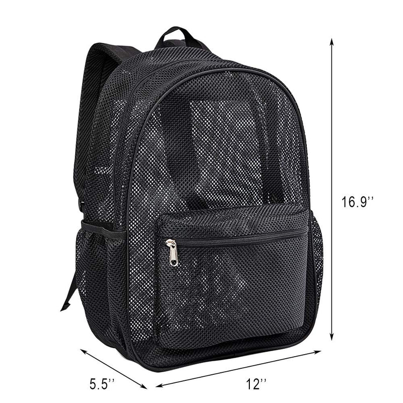 [Australia - AusPower] - Heavy Duty Mesh Backpack, See Through College Student Backpack with Padded Shoulder Straps for Commuting, Swimming, Travel, Beach, Outdoor Sports 