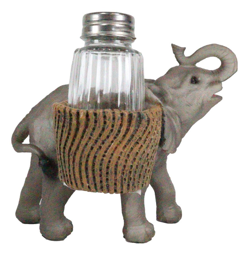 [Australia - AusPower] - Ebros Savanna Calls Trumpeting Elephant Glass Salt And Pepper Shakers Holder Figurine Decor Set 5.75"L 