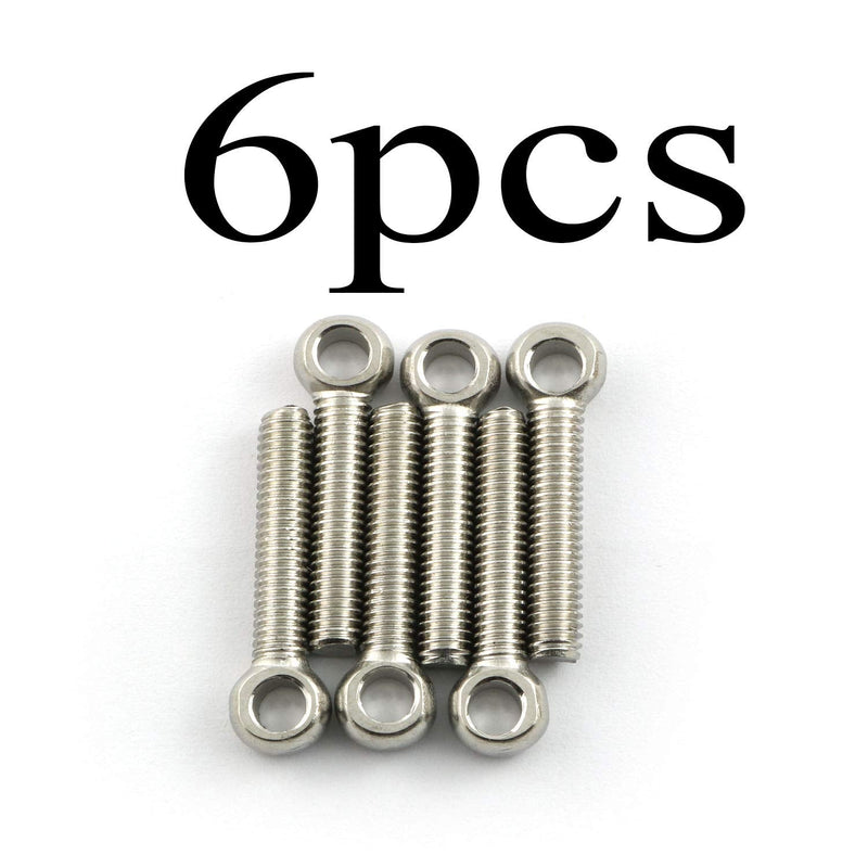 [Australia - AusPower] - 6pcs M6x30mm Eye Bolt Screw Lifting Ring Eye Bolts 304 Stainless Steel Axle Pin Split Pin Shaft Pin Dowel Bolt Ring Screw Loop Hole Bolt M6x30 