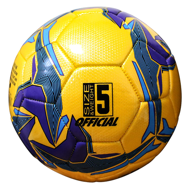 [Australia - AusPower] - Fantecia Soccer Ball with Pump, Official Size 5 Soft Soccer Ball, Children Youth Soccer Balls for Indoor Outdoor Yellow 