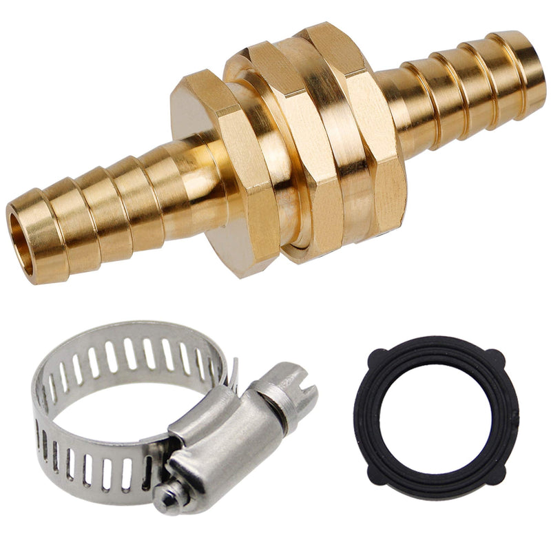 [Australia - AusPower] - Twinkle Star Heavy Duty Brass 1/2" Garden Hose Mender End Repair Connector with Stainless Clamps, Male and Female Garden Hose Fittings, 3 Sets 