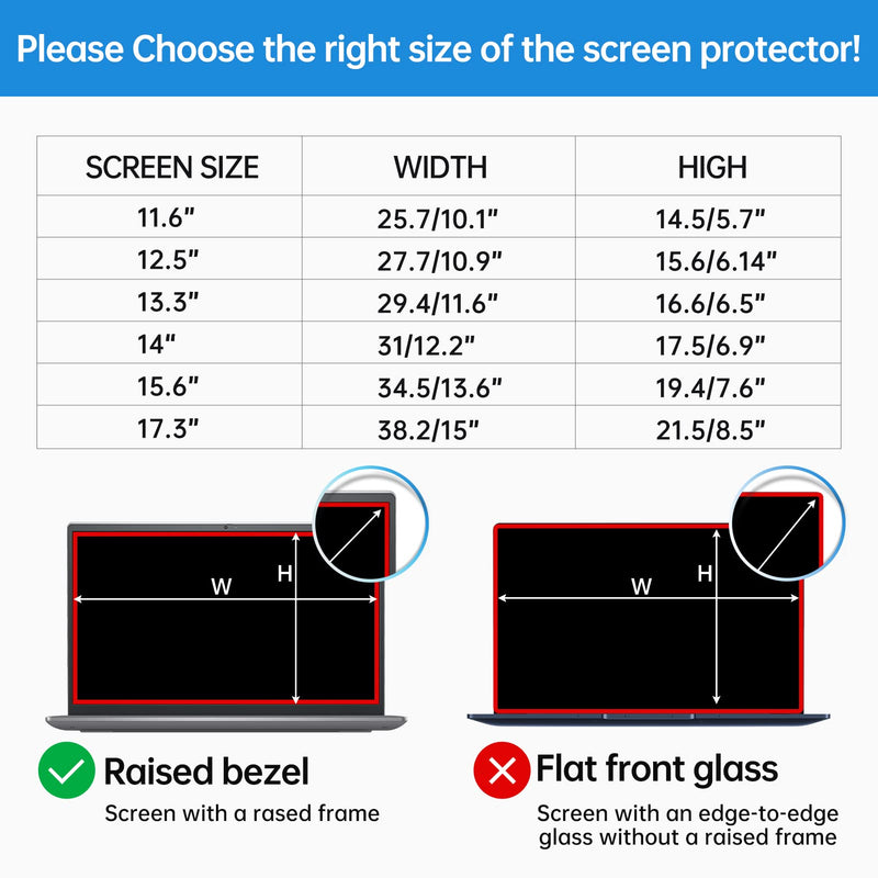 [Australia - AusPower] - 11.6inch Laptop Screen Protector, Tempered Glass Protector for HP/Dell/Sony/Gateway/Samsung/Lenovo/Acer/MSI/LG/Razer Blade 11.6 inch Aspect Ratio 16:9 Laptop, 9H Hardness, Fingerprint Resistant, Bubble Free 