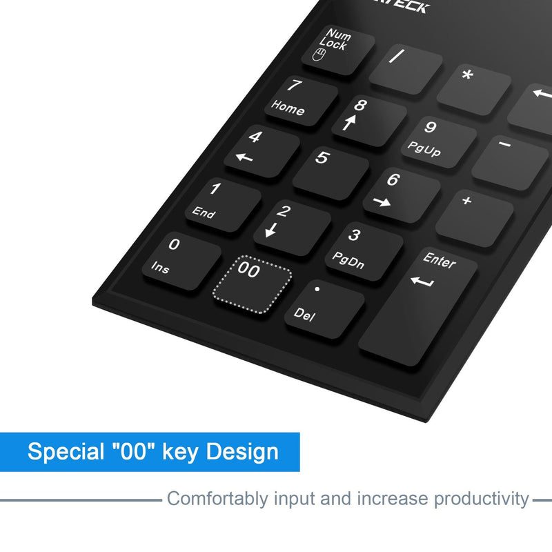 [Australia - AusPower] - Numeric Keypad & Mouse Combo, Cateck 2.4G 19 Keys Wireless Mini USB Number Pad Keyboard and Mouse Combo with USB Receiver for Laptop Desktop PC Notebook- Just One USB Receiver 