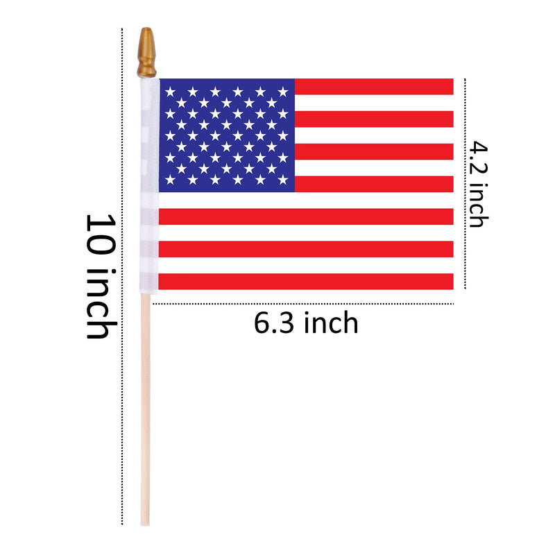 [Australia - AusPower] - 65 Pack Wooden Stick American Flags Hand Held Mini US Flags for American Independence Day (4x6 Inches) 4x6 Inches 