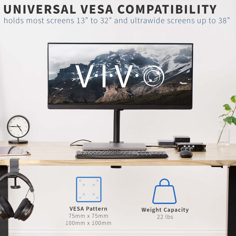 [Australia - AusPower] - VIVO Quick Attach VESA Adapter Designed for Acer and Viewsonic Monitors Including R240HY bidx, SB220Q, RT240Y, R221Q, RT270, G227HQL, VX2276-smhd, & More w/ Single Monitor Mount for Screens up to 22lb 