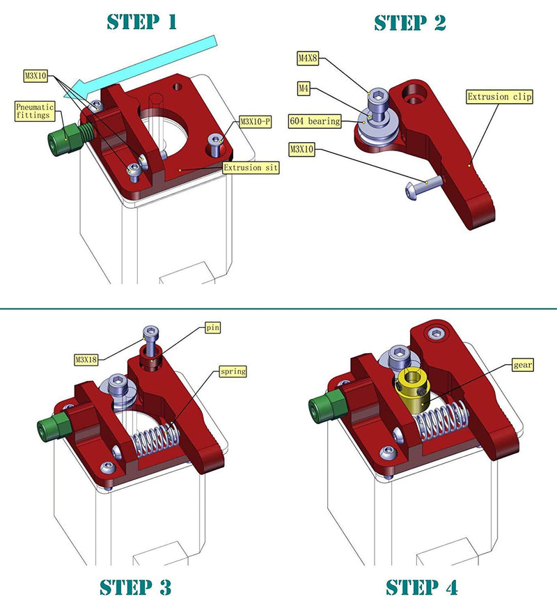 [Australia - AusPower] - Creality Official 3D Printer Extruder, Ender 3 Extruder Upgraded Replacement, Ender 3 V2 Aluminum MK8 Drive Feed Bowden Extruders for Ender 3 Series, Creality CR-10 Series, Ender 5 Series 