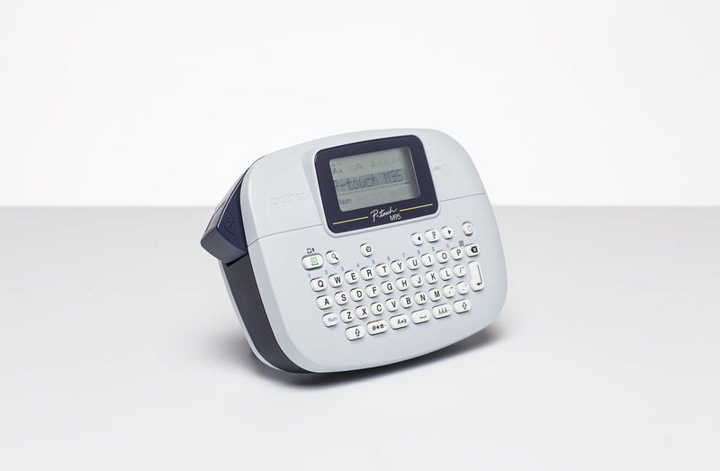 [Australia - AusPower] - Brother PT-M95 Label Maker, P-Touch Label Printer, Handheld, QWERTY Keyboard, Up to 12mm Labels, Includes 12mm Black on White Tape Cassette 