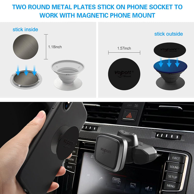 [Australia - AusPower] - CD Slot Magnetic Phone Car Mount, volport Universal 360 Magnet CD Player Mount Cell Phone Holder for Any Cell Phone, Mini Tablets, GPS, iPhone 13 12 11 Pro Max Mini Series, Samsung Galaxy, etc. 