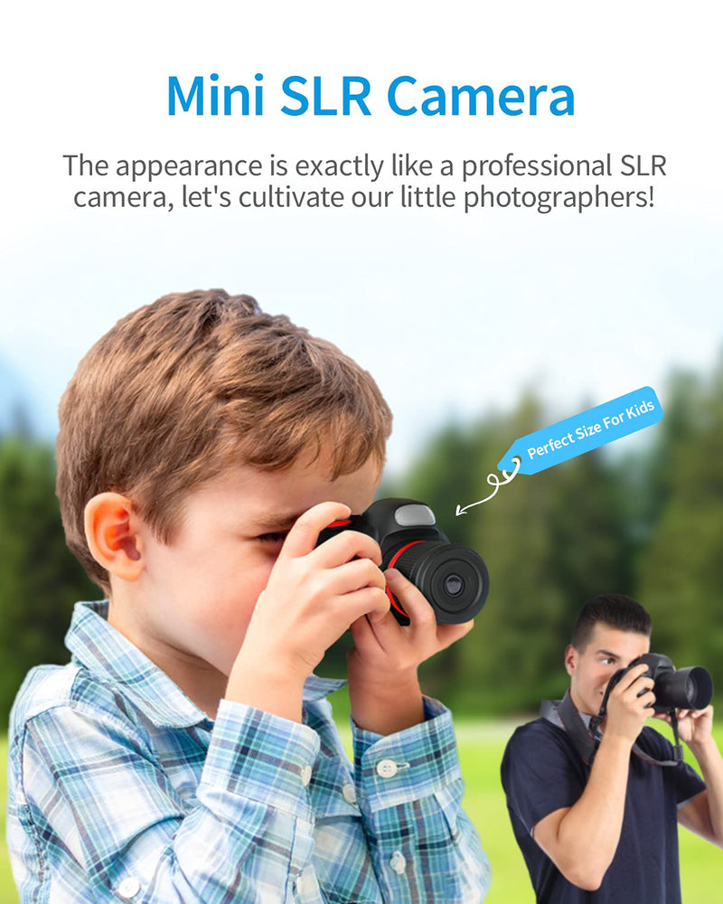 [Australia - AusPower] - MOREXIMI Kids Camera,Digital Camera for Kids 3-8 Year Old,Birthday, Toys for Girls Boys,2.4 inch IPS Screen,Video Camcorder with Flash,32G SD Card Included,Perfect Small Size(Black) Black 